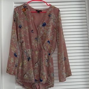 ☆ Pink floral long sleeve romper